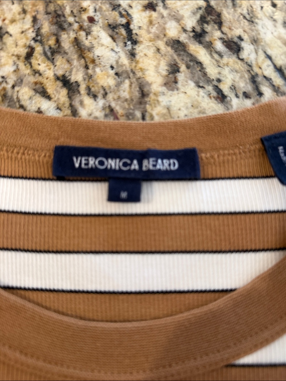 VERONICA BEARD pruitt ribbed t-shirt in multicolor Sz Medium - Picture 7 of 10